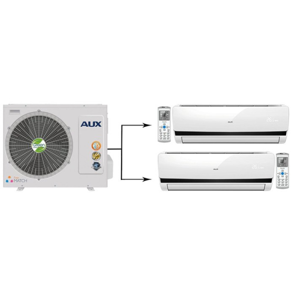 Мульти сплит-система на 2 комнаты AUX AM2-H18/4DR1B/AMWM-H07\4R1*2шт