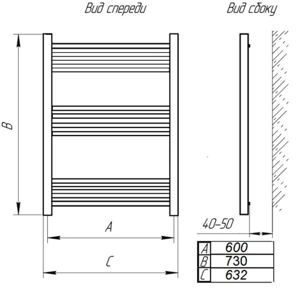 Водяной полотенцесушитель Тера БОГЕМА ПСБ-24-14 600х800