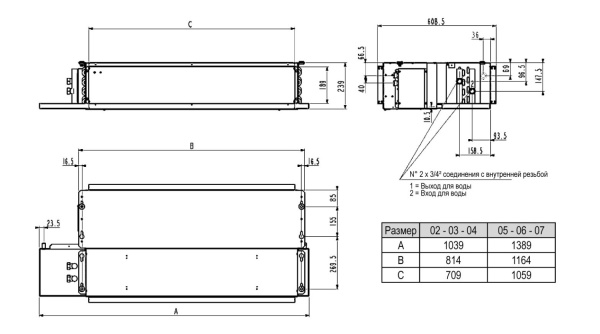 Канальный фанкойл 6-6,9 кВт Daikin FWP07ATN