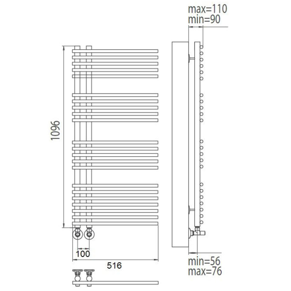 Электрический полотенцесушитель Terminus Астра П22 500*1096 E L
