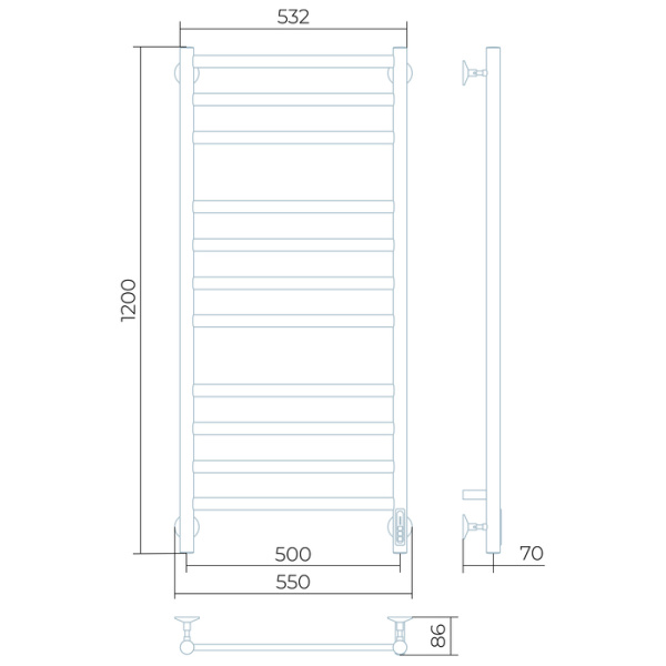 Электрический полотенцесушитель Larusso Классик Премиум П11 500х1200 EL