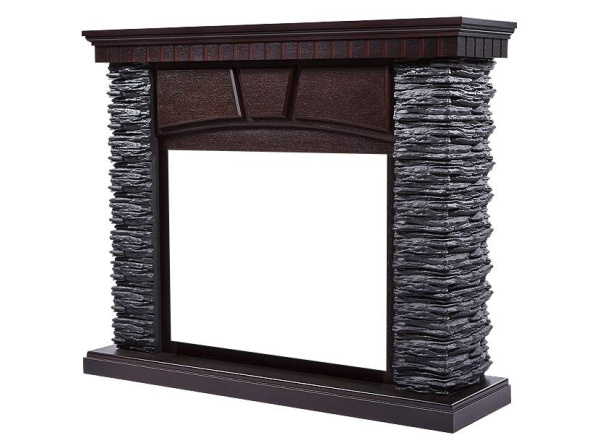 Широкий портал Firelight Porto 25 камень черный, шпон венге