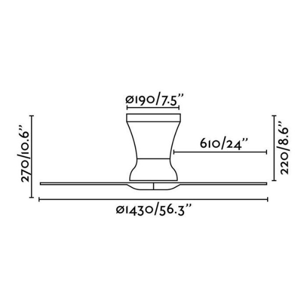 Вентилятор без подсветки Faro Lama Matt Nickel (33506)
