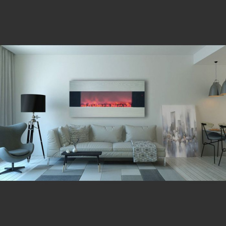 Линейный электрокамин Glenrich Freеstyle Белёный дуб