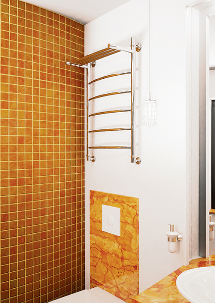 Водяной полотенцесушитель Тера РЕБРО с полкой ПСБ-49-06 500х600