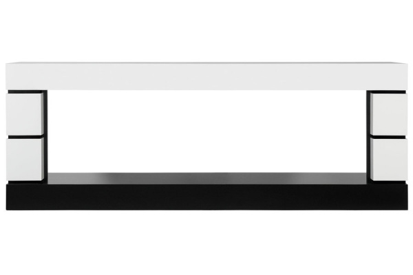 Линейный электрокамин Royal Flame Modern 60 (белый с черным) с очагом Vision 60 LOG LED