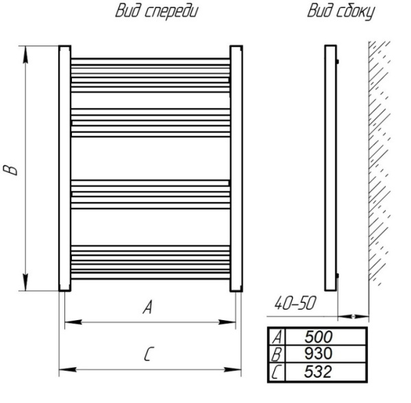 Водяной полотенцесушитель Тера БОГЕМА ПСБ-24-09 500х1000