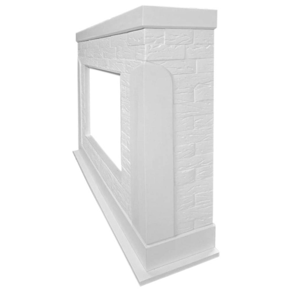 Широкий портал Firelight Prestigio 30 камень белый, шпон белый дуб