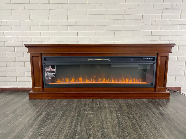Линейный электрокамин Royal Flame Geneva 60 (темный дуб) с очагом Vision 60 LED