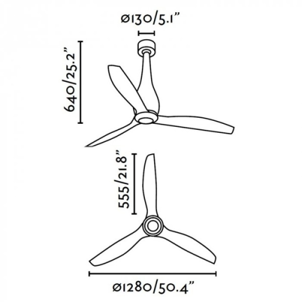 Вентилятор без подсветки Faro Eterfan Matt Wood (32004)