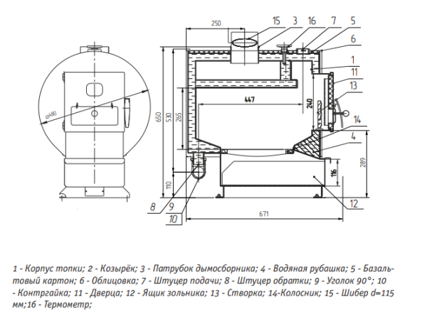 Твердотопливный котел Теплодар УЮТ-10