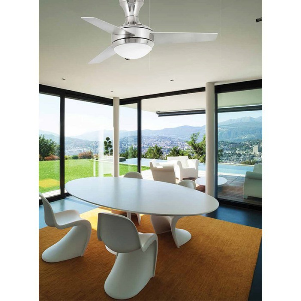 Вентилятор с подсветкой Faro MINI UFO MATT NICKEL (33455)