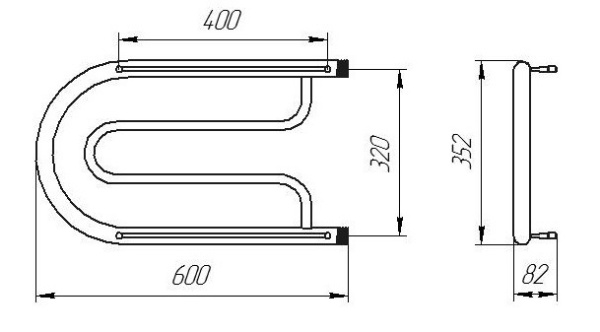 Водяной полотенцесушитель Тера ФОКСТРОТ ПСВ-01-03 320х600