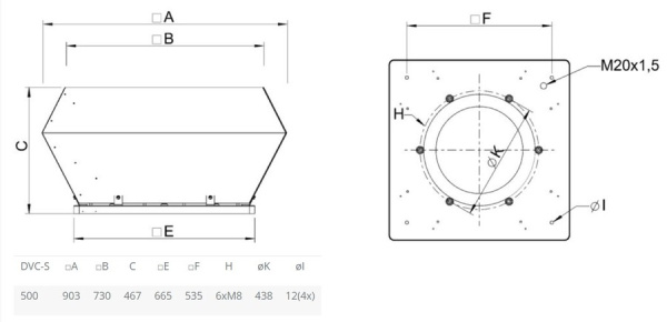 Крышный вентилятор Systemair DVC 500D-S EC