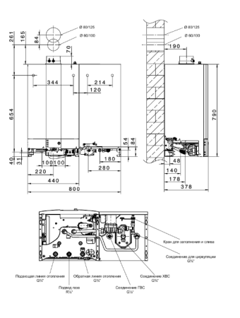 Настенный газовый котел Wolf CGW-2-24/140L