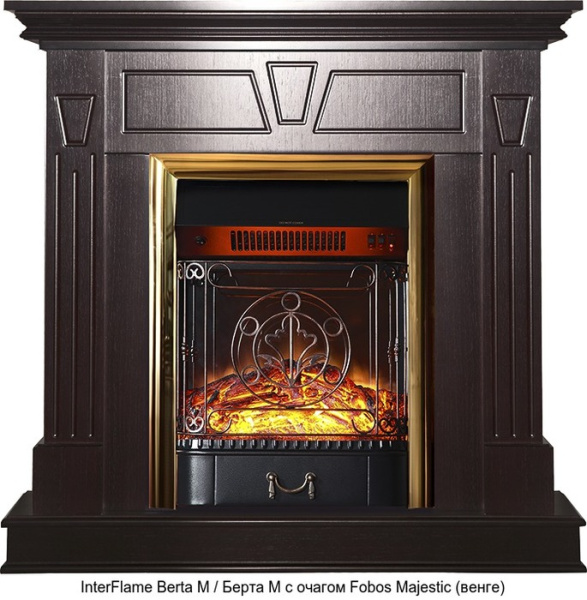 Деревянный камин (портал+очаг) InterFlame Berta/ Берта с очагом Fobos/ Majestic