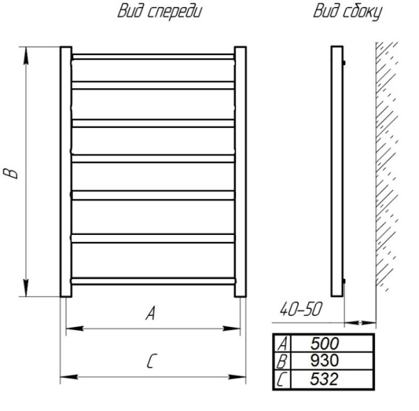 Водяной полотенцесушитель Тера ВОЛНА NEW ПСБ-17-09 500х1000