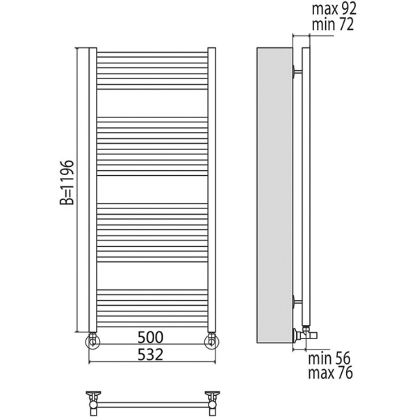Водяной полотенцесушитель Terminus Аврора П22 500х1200