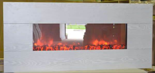 Линейный электрокамин Glenrich Genius 100 Белёный дуб