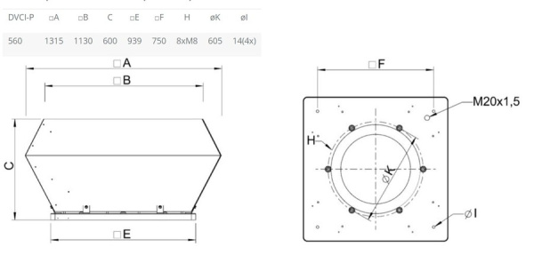 Крышный вентилятор Systemair DVCI 560D-P EC