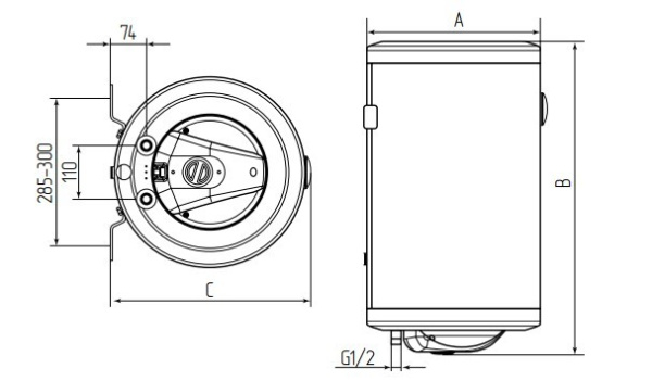 Электрический накопительный водонагреватель Metalac HEATLEADER MB 120 INOX R