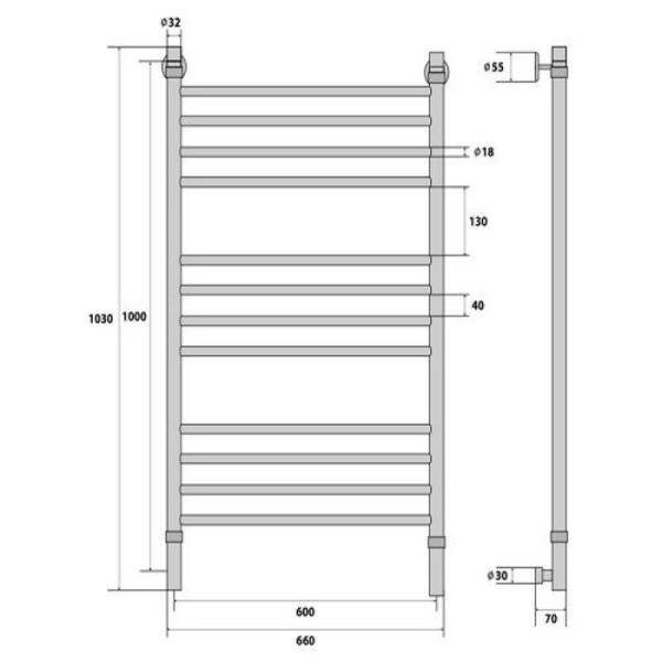 Водяной полотенцесушитель Energy Prestige 1000x600