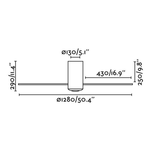 Вентилятор без подсветки Faro Mini Tube Fan Shiny Black (32040)