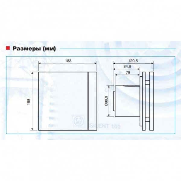 Вытяжка для ванной диаметр 100 мм Soler & Palau SILENT-100 CRZ DESIGN ECOWATT