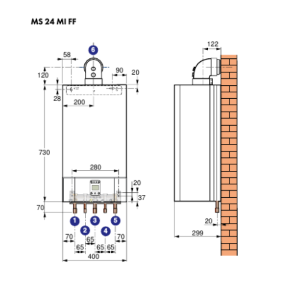 Настенный газовый котел De Dietrich MS 24 MI FF