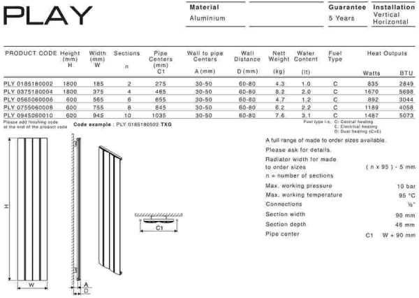 Алюминиевый радиатор Carisa PLY 0945060010