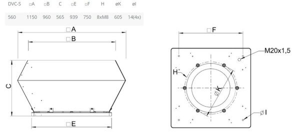 Крышный вентилятор Systemair DVC 560-P (3Ph/400V) GEN3