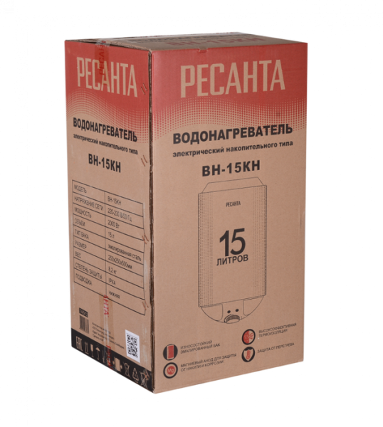 Электрический накопительный водонагреватель Ресанта ВН-15КН