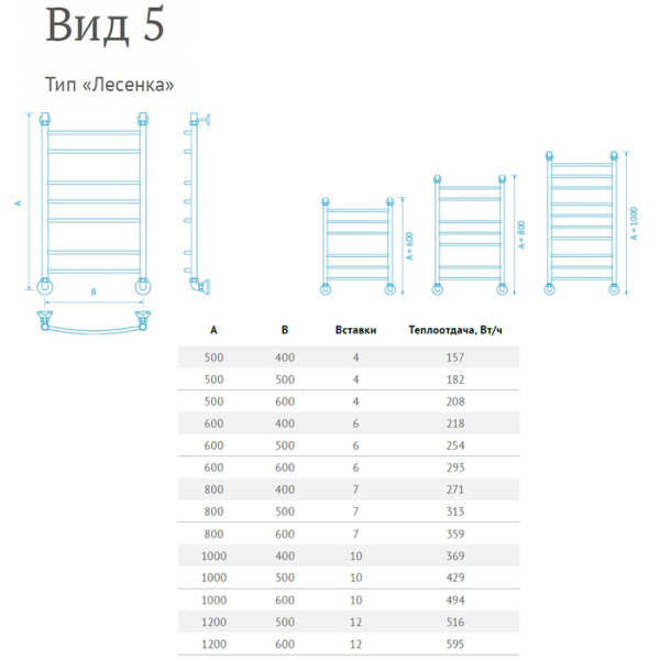 Водяной полотенцесушитель Маргроид Вид 5 120*60