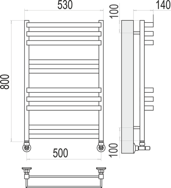 Водяной полотенцесушитель Terminus Линц П10 500х800