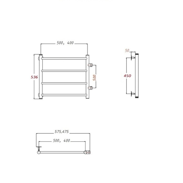 Водяной полотенцесушитель Тругор Аспект ПМ 1 50х60х40 (ЛЦ6)