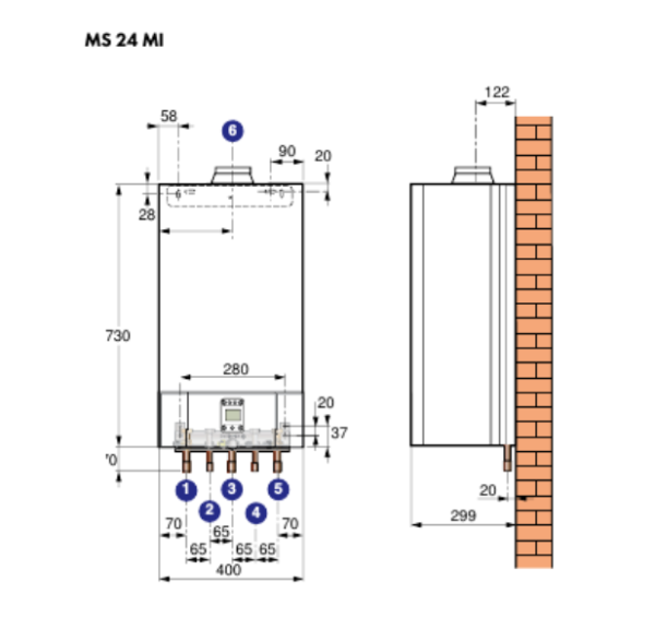 Настенный газовый котел De Dietrich MS 24 MI