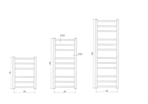 Электрический полотенцесушитель Grota Grosso 550x1640 El