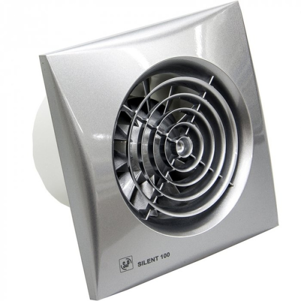 Вытяжка для ванной диаметр 100 мм Soler & Palau SILENT-100 CHZ SILVER