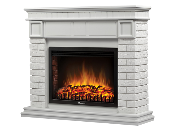 Широкий портал Firelight Bricks 25 камень белый, белая эмаль