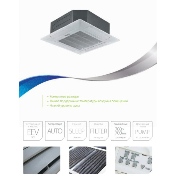 Кассетный внутренний блок VRF системы Ballu BVRFC4-KS6-71