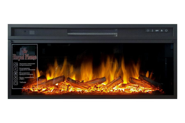 Линейный электрокамин Royal Flame Dallas (темный дуб) с очагом Vision 42 LOG LED