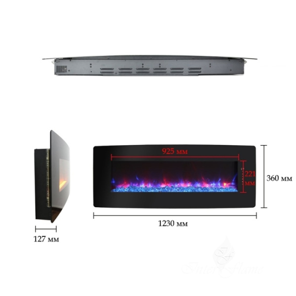 Линейный электрокамин InterFlame RELAX 48 GLX