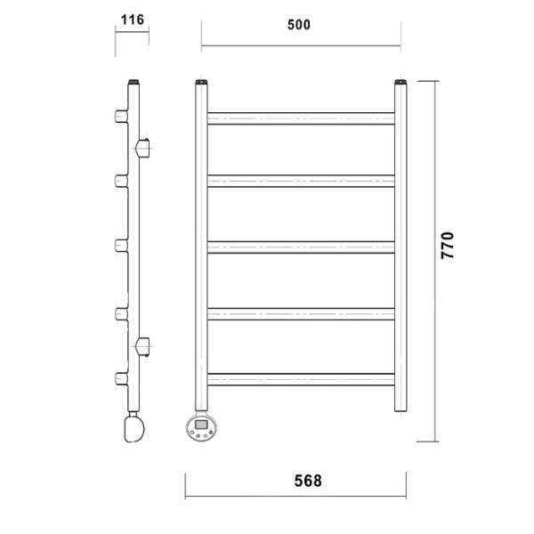 Электрический полотенцесушитель Domoterm Калипсо П5 500*700 АБР EL