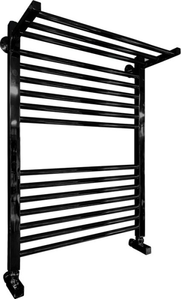 Водяной полотенцесушитель Ника ЛМ-3 80/50 RAL9005 черный матовый с вентилями