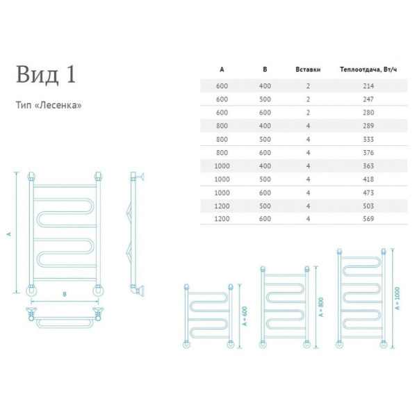 Водяной полотенцесушитель Маргроид Вид 1 120*60