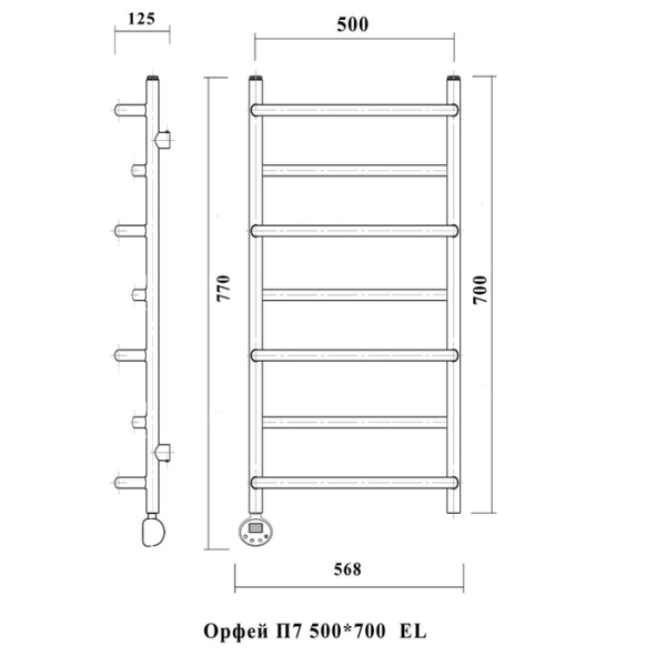 Электрический полотенцесушитель Domoterm Орфей П7 500*700 EL