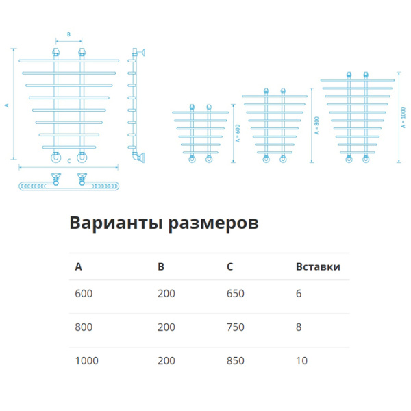 Водяной полотенцесушитель Маргроид Елка 100*20*85