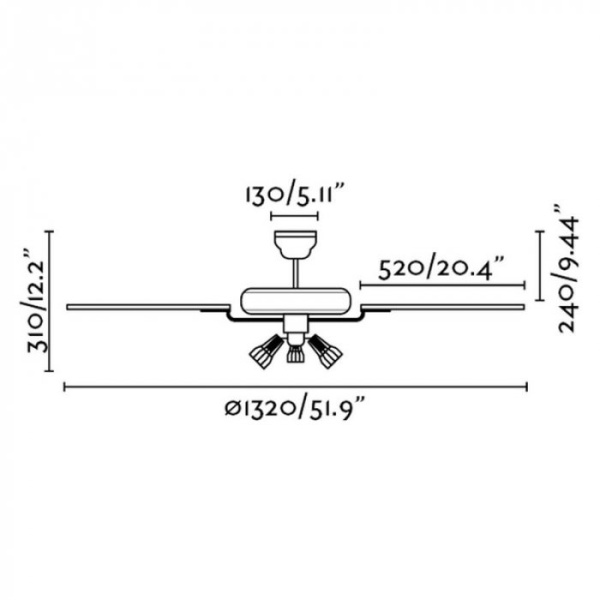 Вентилятор с подсветкой Faro Aloha 3L (33710-13)