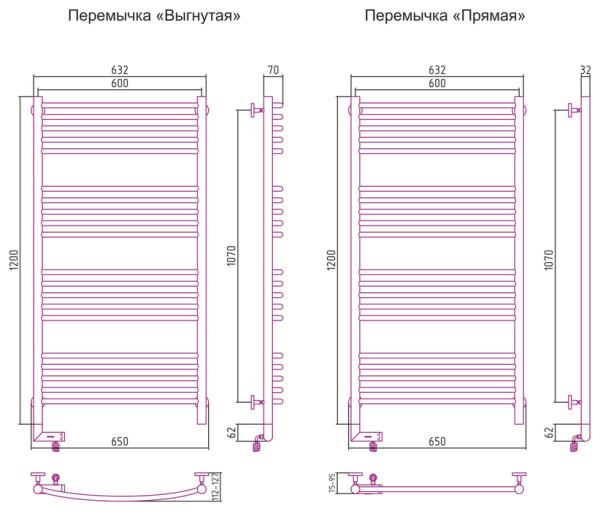 Электрический полотенцесушитель Сунержа Богема 2.0 1200х600 (00-5202-1260)