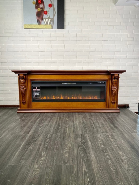 Линейный электрокамин Royal Flame Sparta 60 (орех) с очагом Vision 60 LED